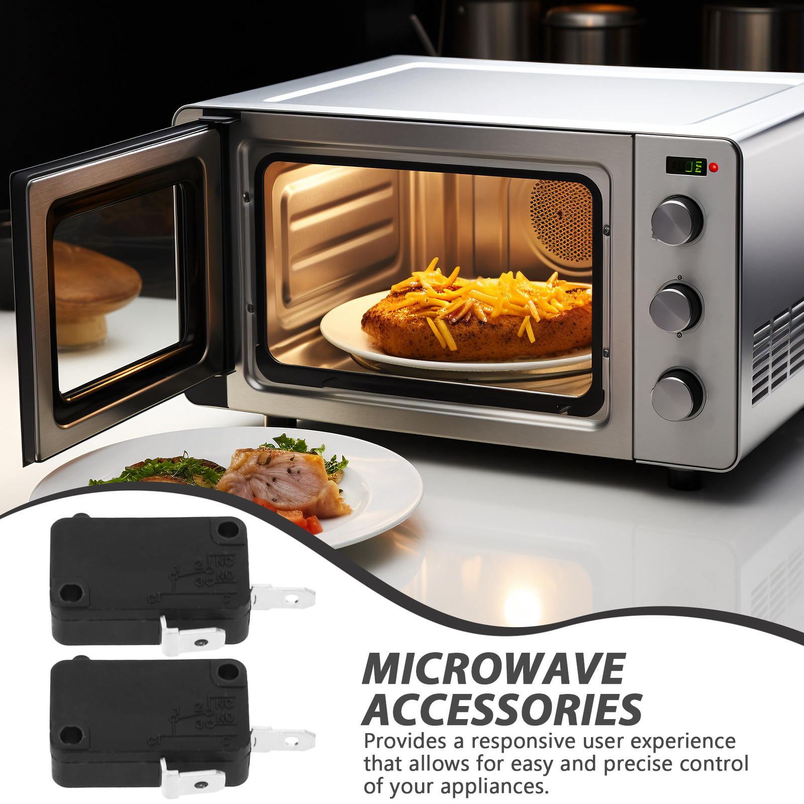 Microwave Oven - 2 Adet Mikro Anahtar, 2 Pinli,