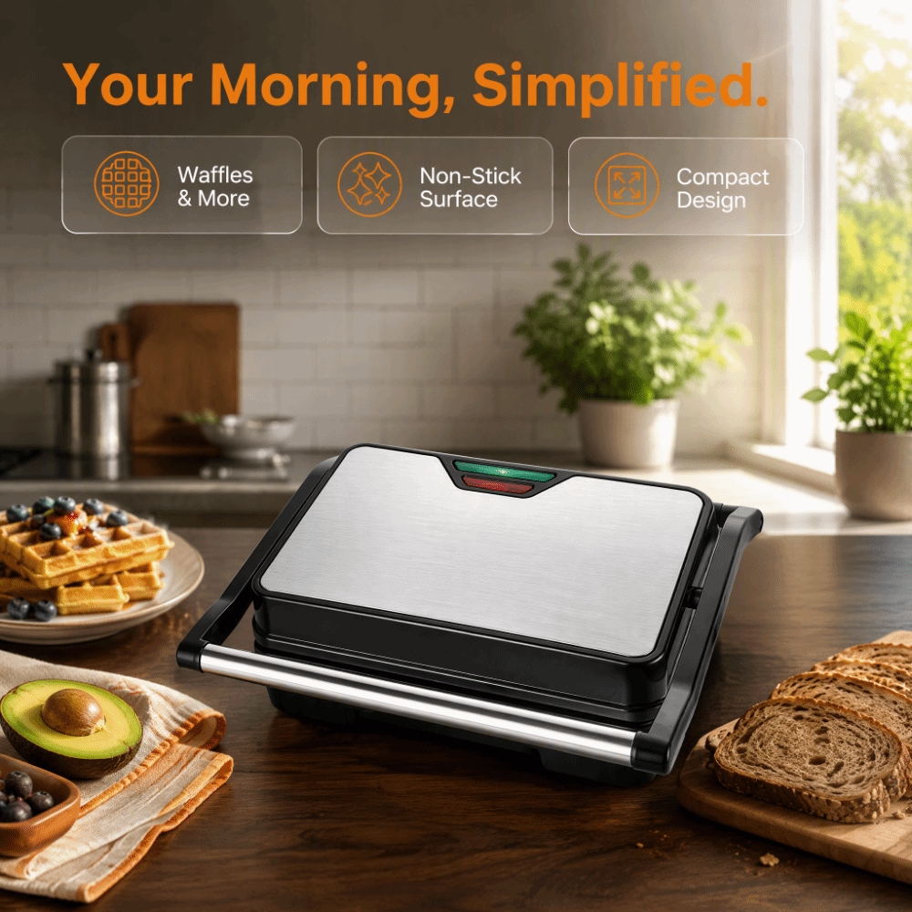 Toaster - Yapışmaz Sandviç Tost Makinesi Çok Fonksiyonlu